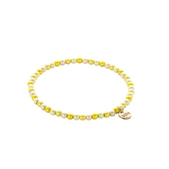 55021Mix29 Armband Biba Space Beads 4mm Geel